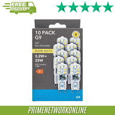 10 Pack G9 LED Bulbs - Warm White - 2.2W (25W Equivalent) - Non-Dimmable ⭐⭐⭐⭐⭐