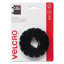 Velcro Sticky-Back Hook and Loop Dot Fasteners 5/8 Inch Black 75/Pack 90089