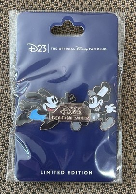 Disney D23 Gold Member Oswald the Lucky Rabbit & Steamboat Willie Mickey Pin LE