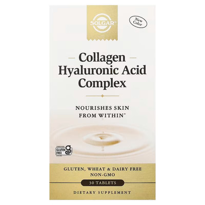 SOLGAR Collagen Hyaluronic Acid Complex 30 Tablets EXP 04/27
