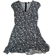 J. CREW Ditsy Floral Print Ruffle Faux Wrap Cap Sleeve Dress Sz. 6