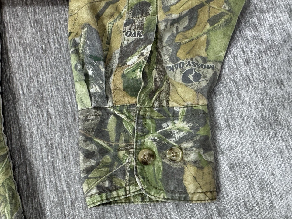 MOSSY OAK Camo Shirt Mens Large Obsession Hunting Button Performance Lightweight - Image 4 of 4