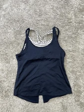 Athleta Tank Womens XS Blue Strappy Back Built In Bra Basic Active Athletic Top