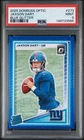 2025 Donruss Optic Jaxson Dart Blue Glitter SSP Rated Rookie RC PSA 9