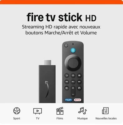 Amazon Fire TV Stick HD, TV gratuite et en direct, télécommande vocale Alexa,... - Photo 1/4