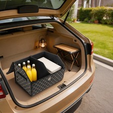Foldable Multi-Functional Car Trunk Organizer Storage Box w/Lid for SUV, Sedan