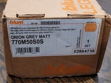 Blum 770M50S0S Orion Grey LEGRABOX Full Extension Concealed Drawer System Kit 