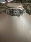 CHIC VINTAGE BELT BUCKLE CHOKER RHINESTONE ART DECO 16" NECKLACE 1930s — photo 4