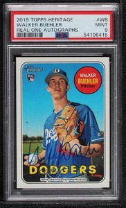 2018 Topps Heritage Real One Walker Buehler #ROA-WB PSA 9 MINT Rookie Auto RC
