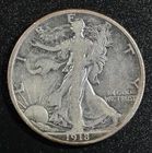 1918-s Walking Liberty Half Dollar - Better date - Circulated 90% Silver
