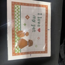 I Love MY Pet  5" x 7" cross stitch kit 