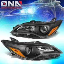 FOR 2015-2017 TOYOTA CAMRY PAIR OE STYLE PROJECTOR HEADLIGHT LAMPS BLACK AMBER