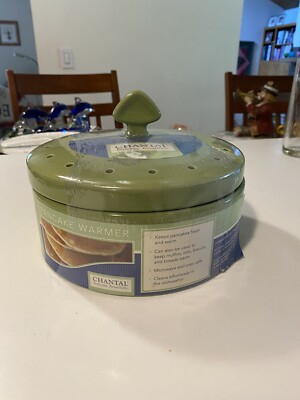Chantal Ceramic Pancake Warmer Tortilla Bread Rolls Biscuits 1.5 Qt Green NWT