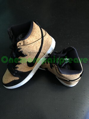 Nike SB Dunk High Pro Black Black Hazelnut White 313171-026 Cork Inspired