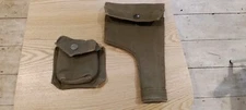 WW2 British Army 37 Pattern Webbing Holster & Repro Ammo Pouch 1944 Dated 