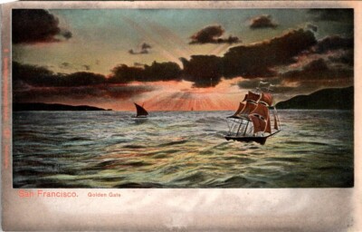 1906 San Francisco Golden Gate Sail Boats, Sunset Old Vintage