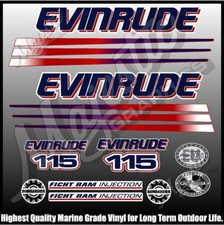 EVINRUDE 115 hp - FICHT BOMBADIER - OUTBOARD DECALS