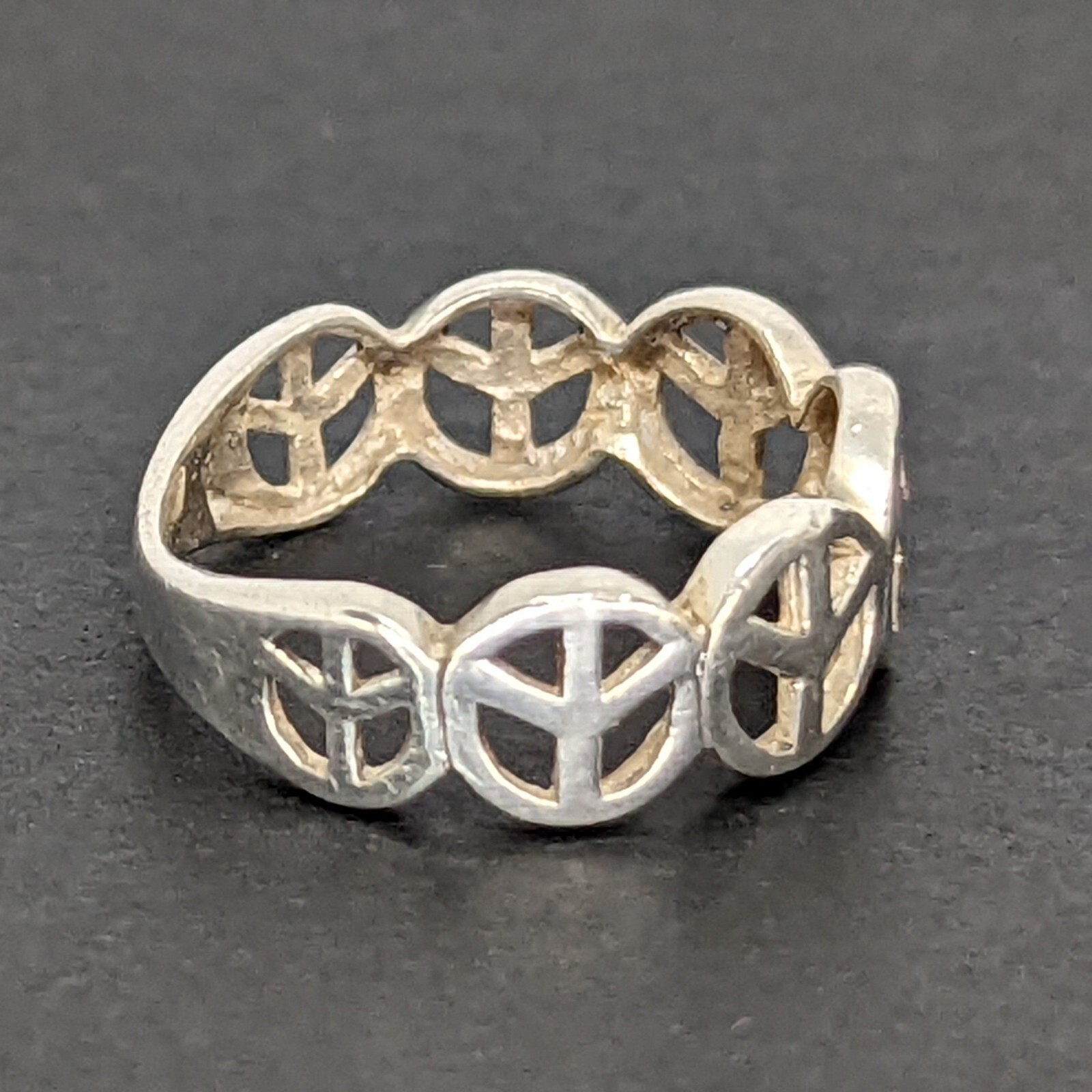 Solid sterling 925 polished silver thick peace ba… - image 2