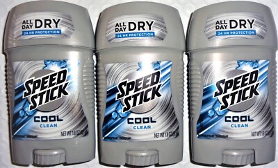 Speed Stick COOL CLEAN  Men Deodorant, Lot of 1 , 2, 3 , 6  (1.8 Oz./ 51gr) Ea.*