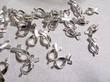 Cancer Awareness Charms Ribbon Pendants Silver BULK Lot 25,50,100pc