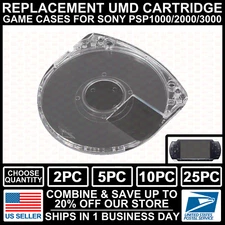 2-25 New Case For Sony PSP 1000/2000/3000 Replacement Transparent UMD Game Disc