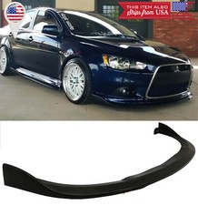 Cs Black Poly Bumper Lip Spoiler Body Kit Splitter For 09-15 Mitsubishi Lancer