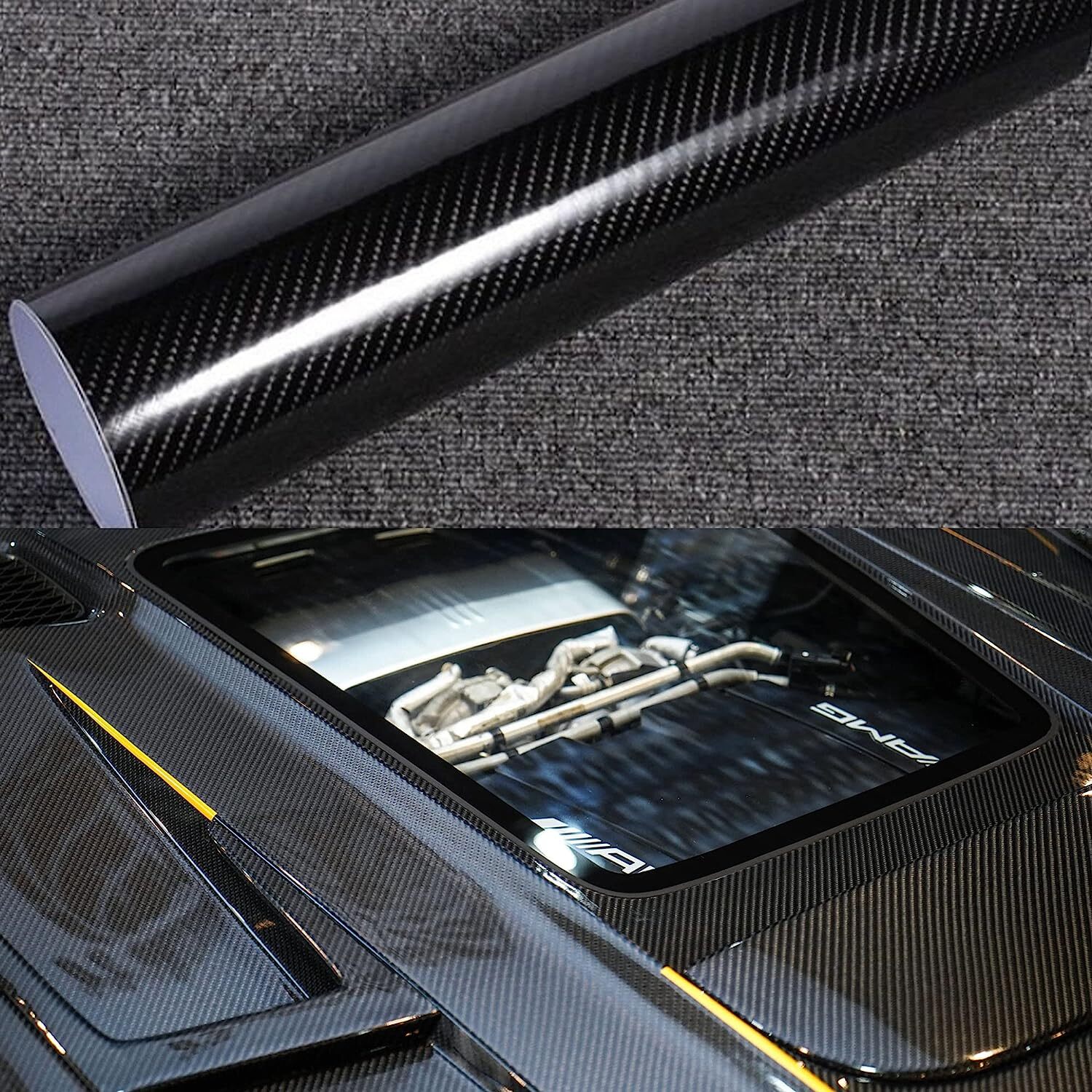 7D Premium Super Gloss Carbon Fiber Vinyl Film Wrap Bubble Free Air ...