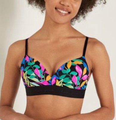 Victorias Secret PINK Leaf Print Wear Everywhere Wireless Lightly Lined Bra