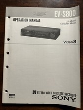 Sony EV-S800 Video 8 VCR Video Cassette Operation Manual Original Genuine