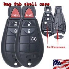 2x New Replacement Keyless Entry Remote Key Fob Case For Dodge RAM Jeep - Shell