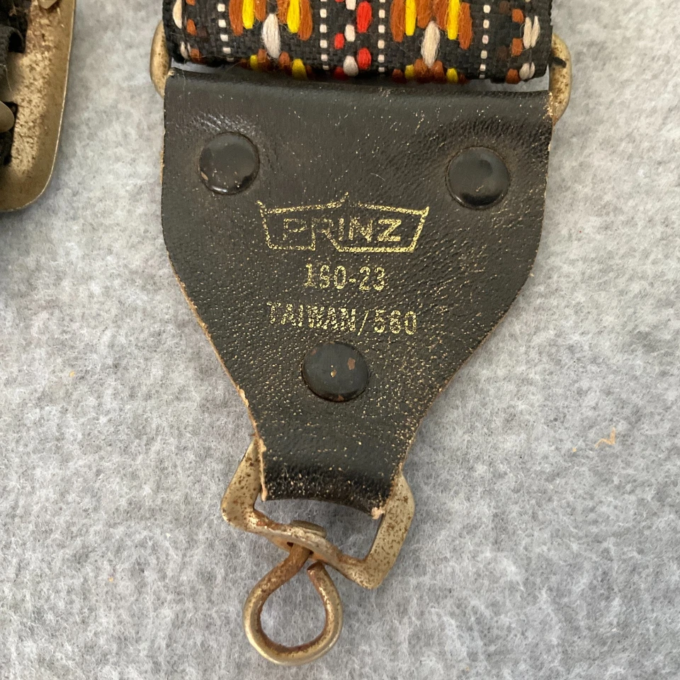 Correa para el hombro Prinz para cámara CUERO AÑOS 70 190-23 Taiwán 560 Hippie nativa colorida Foto 3 de 4