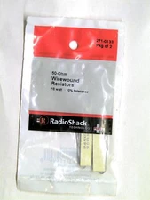 NEW! RadioShack 50 Ohm 10 Watt Wirewound Resistors 2710133