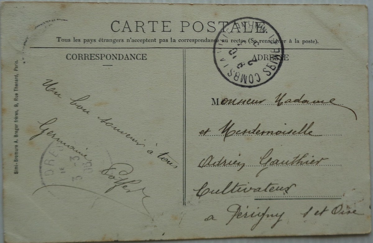 CPA 77 - THOMERY parvis de l'Eglise SAINT AMAND et la place GREFFULHE