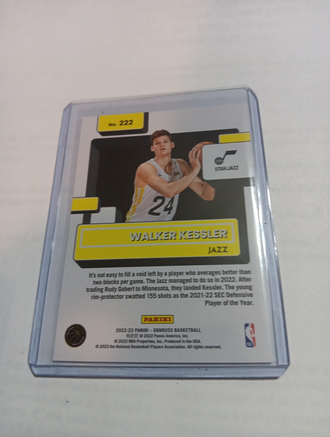 202223 Donruss RATED ROOKIE Walker Kessler 222 Utah Jazz eBay