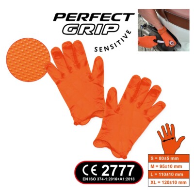 KS TOOLS PERFECT GRIP Handschuhe Nitril, L ,  100er Pack,  genoppte Struktur