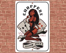 Personalized Choppers Custom Build  Shop Sign, Aluminum Wall Decor, 8X12