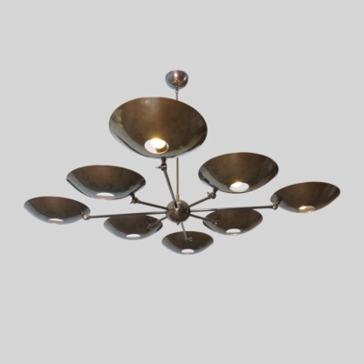 8 Light Stilnovo Style Disk Shade Sputnik Chandelier Light Fixture