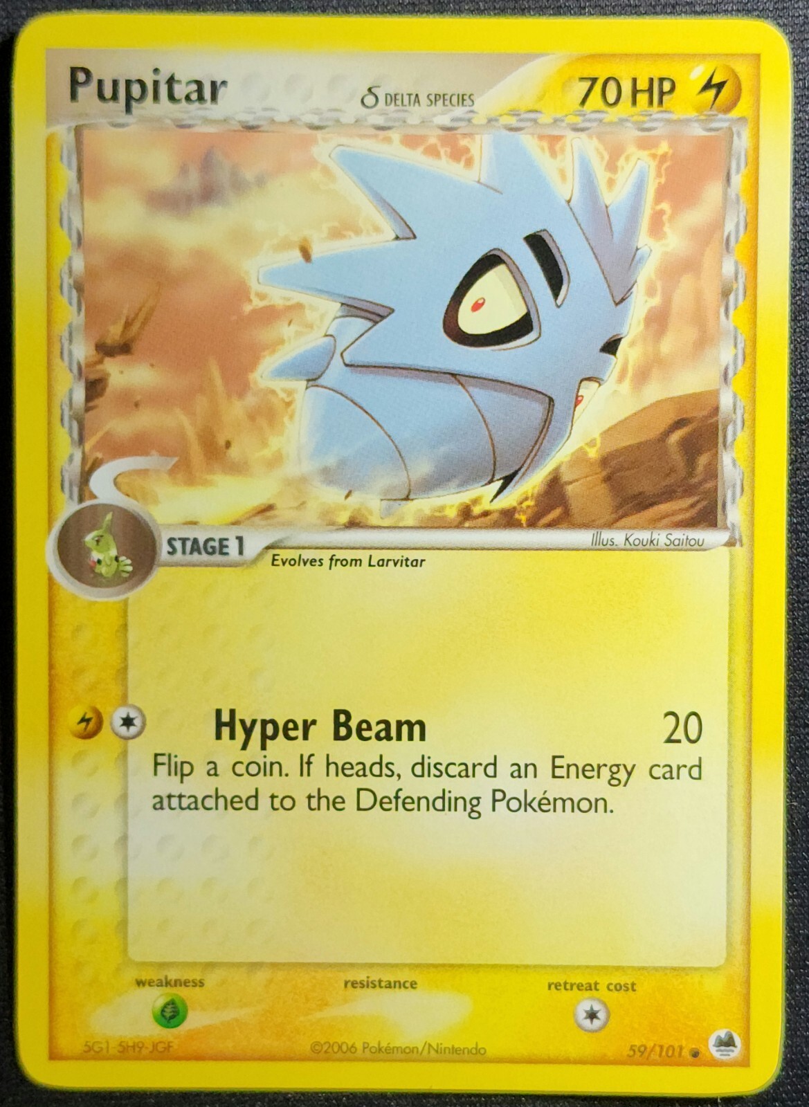 Pupitar 59/101-2006 Dragon Frontiers Common Pokemon Card LP