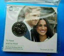 2018 Prince Harry & Meghan Royal Wedding NEW coin &pound; 5 Sealed pack - 19 May 2018