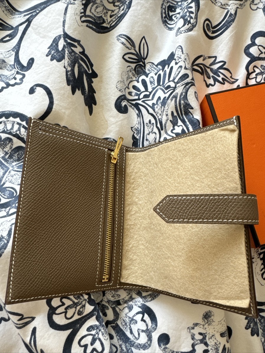 Hermès Bearn compact wallet Gold Hardware | eBay