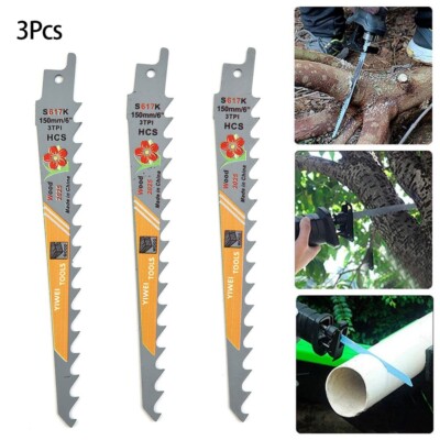 3TPI Reciprocating Saw Blades Cuts Wood Timber High Carbon Steel Cutter