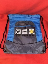 Fast Pitch Softball Port Authority Pocket Cinch Backpack BG611 Eat Sleep Play