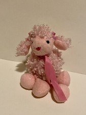 TY Beanie Babies 2005 Peluche Rosa Difuso Caca Mini Caniche Rosa Llavero 6”