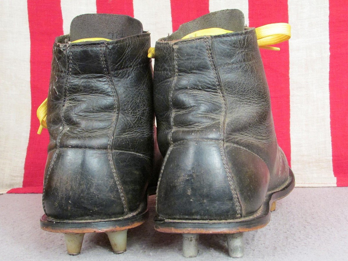 Vintage 1950s MacGregor football leather men\'s cleats size 8 Vintage 1950s MacGregor Black Leather Football Shoes Cleats  main image 3