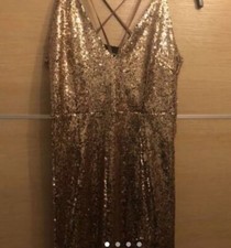 Ptetty Little Thing Gold Sequin dress Size. 8