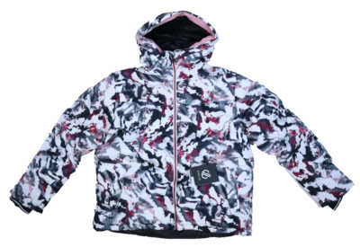 Dare 2B Verdic Jacket White Pink Powder Print Full Zip Ski Jacket Girls US 14