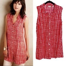 Anthropologie 11:1 Tylho Percy Tunic Mini dress Gingham Plaid Windowpane women L