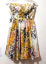 Guess Strapless Chiffon Mini Dress Sz 2 XS