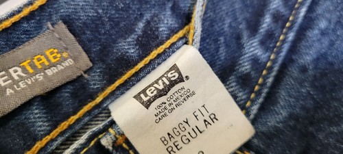 Levi's Silver Tab Youth's Size 8 Oversized Baggy Dark Wash Denim Y2K Blue Jeans - Picture 3 of 4