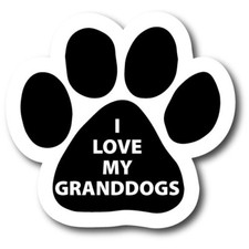 I Love My Granddogs Paw Print Car Magnet 5" Paw Print Magnet Decal Heavy Duty